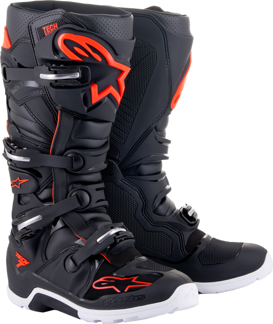 TECH 7 ENDURO BOOTS BLACK/RED FLUO