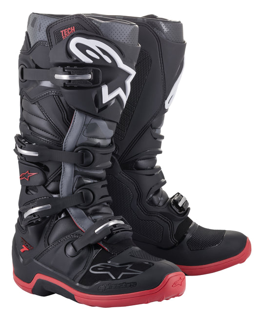 TECH 7 BOOTS BLACK/COOL GREY/RED