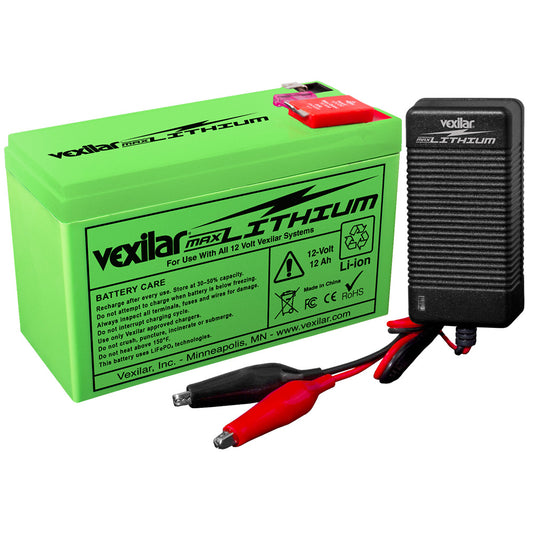 Vexilar 12V - 12 AH MAX Lithium Battery w/V-420L Rapid Charger [V-220L]