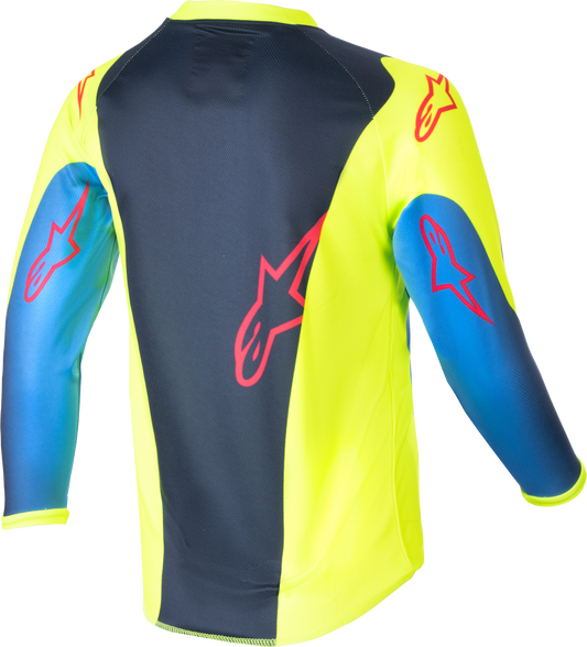 KIDS RACER - GRAPHIC 1 JERSEY YLW FLUO/BLUE/NT NAVY
