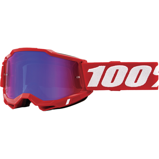 ACCURI 2 GOGGLE NEON RED MIRROR RED/BLUE LENS