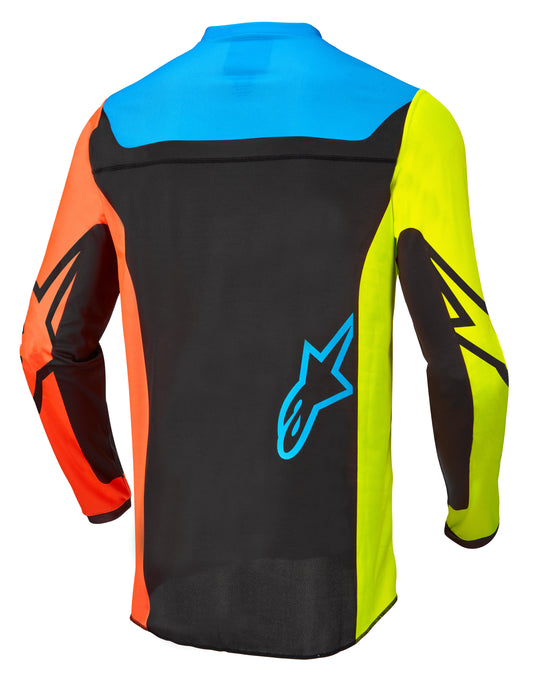 KIDS RACER COMPASS JERSEY BLACK/YELLOW FLUO/CORAL