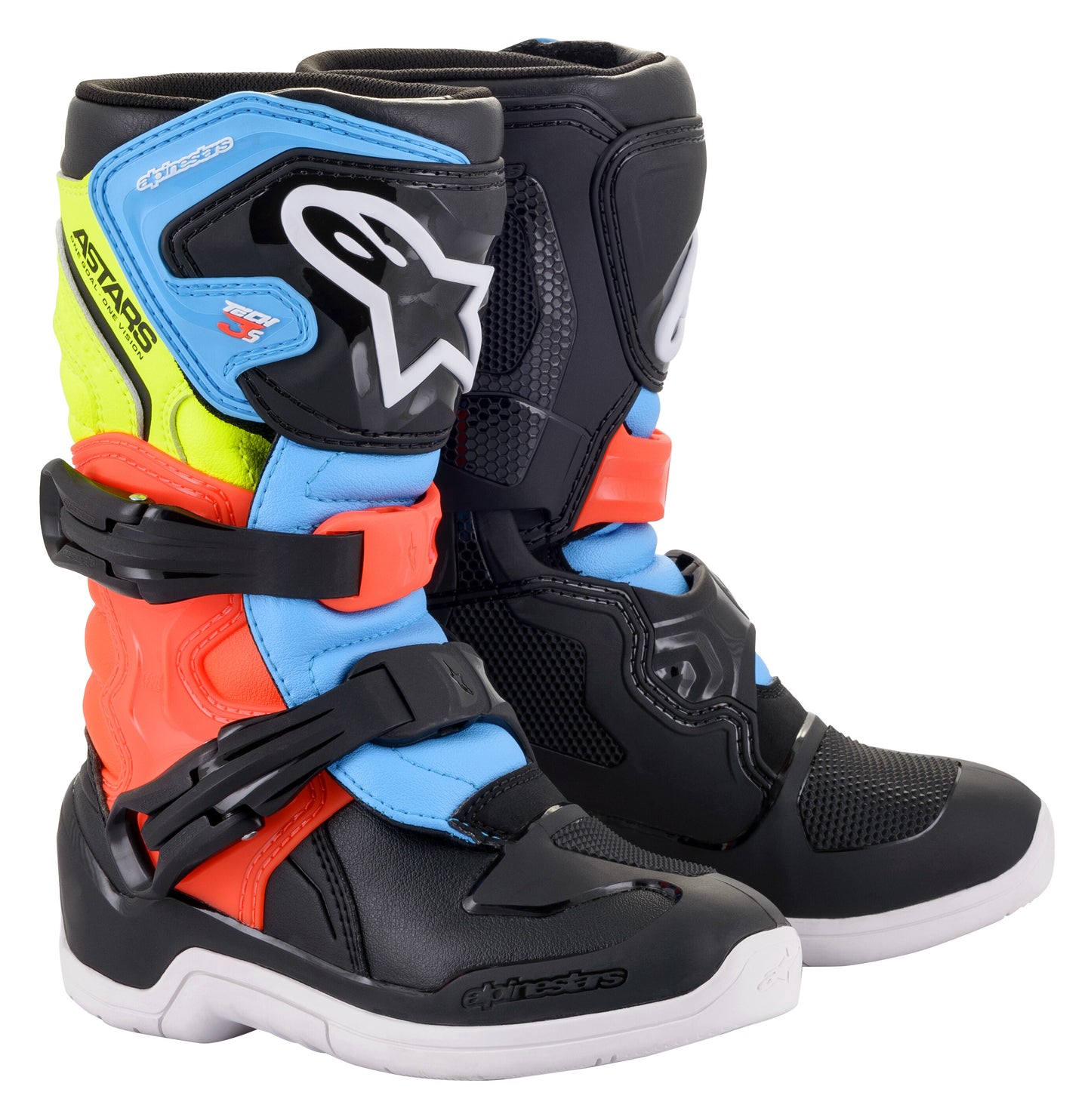 TECH 3S KIDS BOOTS BLK/YLW FLUO/RED FLUO