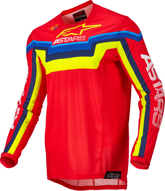 TECHSTAR QUADRO JERSEY BRIGHT RED/YLW FLUO/BLUE