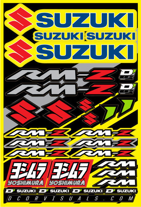 DECAL SHEET SUZUKI RMZ 12"X18" - Motoboats us