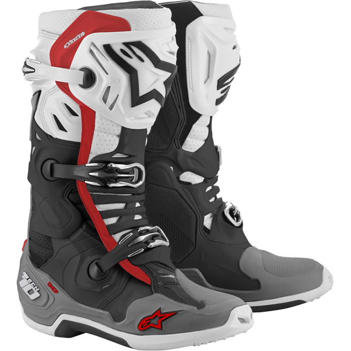 TECH 10 SUPERVENTED BOOTS BLACK/WHITE/MID GREY/RED