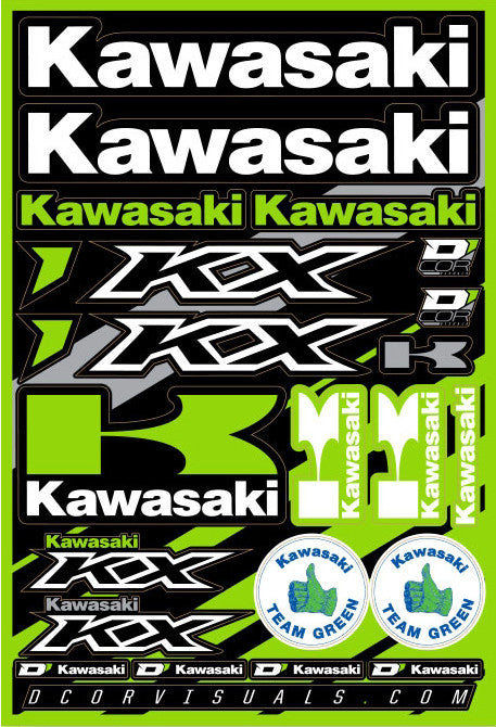 KAWASAKI DECAL SHEET 12"X18" - Motoboats us