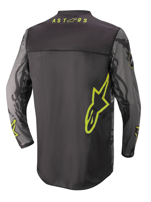 YOUTH RACER TACTICAL JERSEY BLK/GRAY CAMO/YLW FLUO