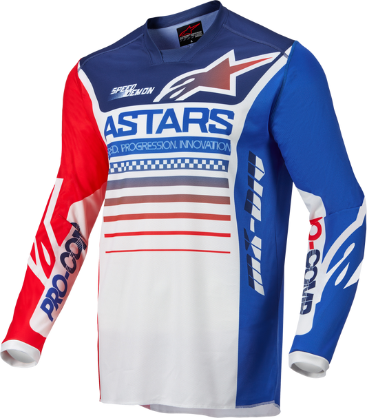 RACER COMPASS JERSEY OFF WHITE/RED FLUO/BLUE